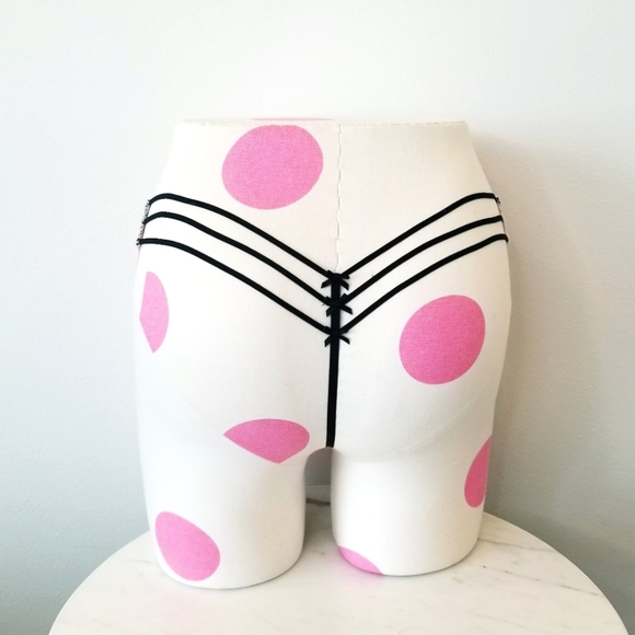 Victoria's Secret Vintage Very Sexy Lace Stripe Strappy V-String Thong Panty NWT - Picture 5 of 12